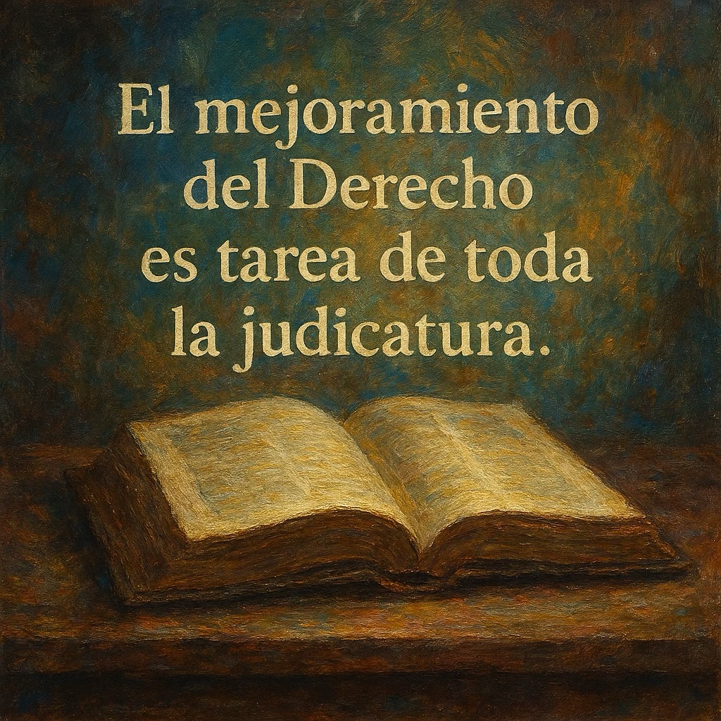 El mejoramiento del Derecho es tarea de toda la judicatura