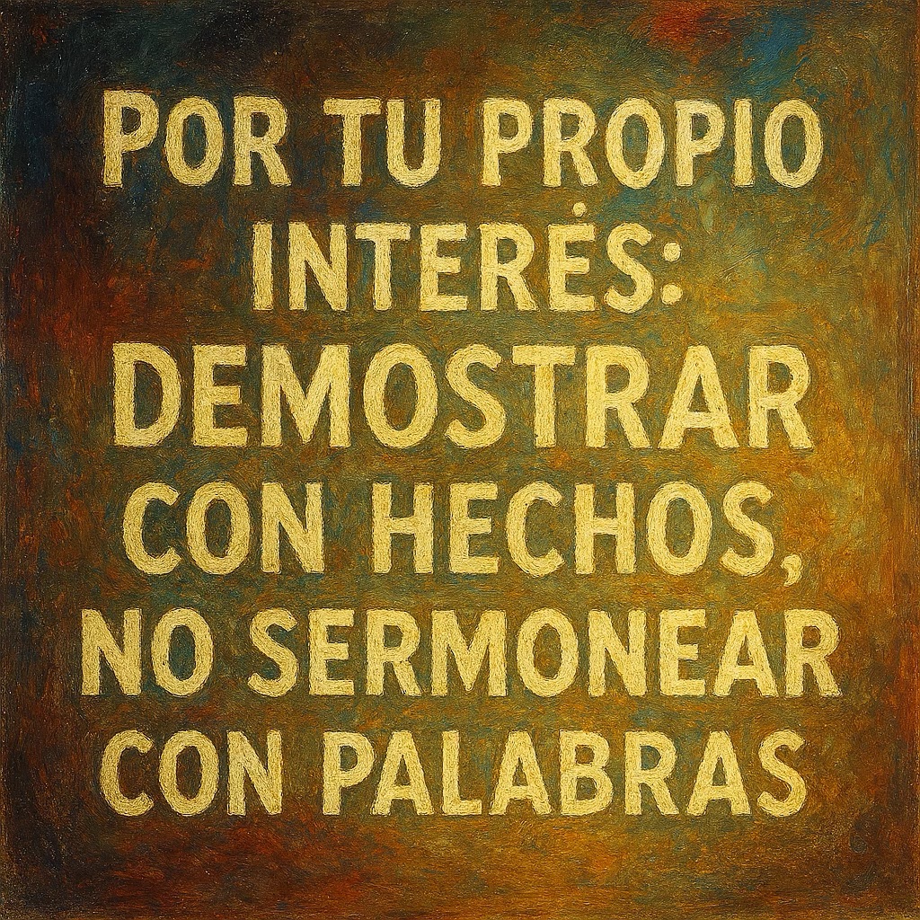 Por tu propio interés: demostrar con hechos, no sermonear con palabras