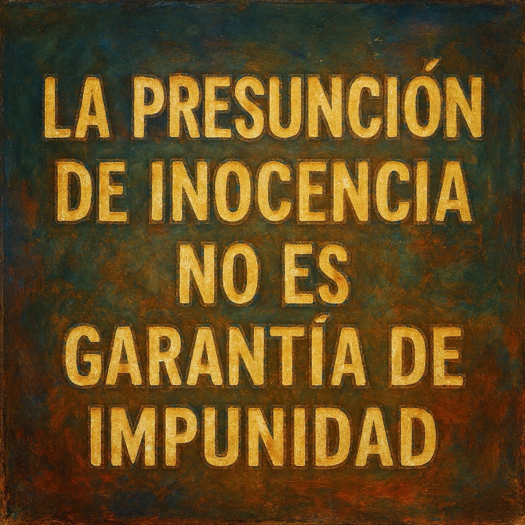 La presunción de inocencia no es garantía de impunidad